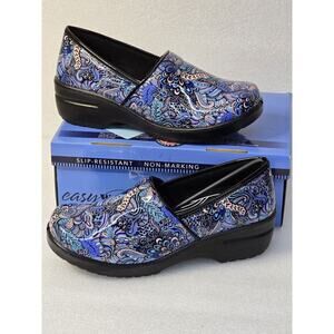 Easy Works Lyndee Women's Slip On Blue Pop New In Box Size 12 M Funky Retro